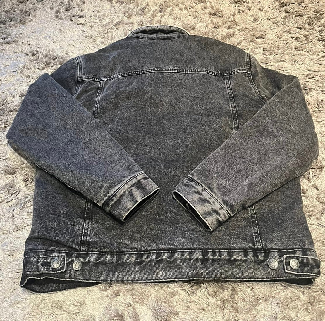 Pull&Bear Abrigo Negro Forrado con Borreguito